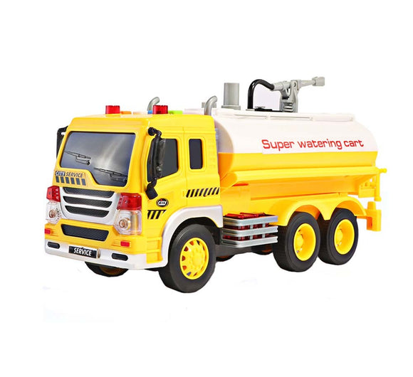 Sprinkler Car Model Toy with Sound Light Construction Vehicle Plastic Early education, Yellow