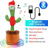 Bluetooth Dancing Cactus Repeat Talking Toy 60/120 Songs Electronic Plush Toys Singing Recording Doll Early Education for Kids