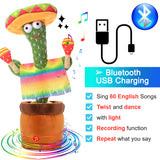 Bluetooth Dancing Cactus Repeat Talking Toy 60/120 Songs Electronic Plush Toys Singing Recording Doll Early Education for Kids