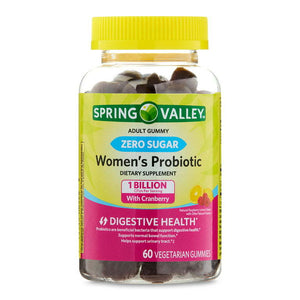 Spring Valley Zero Sugar Women's 1 Billion CFU Probiotic with Cranberry, 60 Vegetarian Gummies