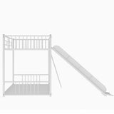 Metal Bunk Bed with Slide, Twin over Twin