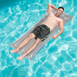 Inflatable Pool Float Raft Foldable Float Lounge Chair Swimming Pool Water Mat with Pillow Air Mat Mattress