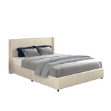 Same as B083119227 Anna Queen Size Ivory Velvet Upholstered Wingback Platform Bed with Patented 4 Drawers Storage, Modern Design Headboard with Tight Channel, Wooden Slat Mattress Support