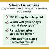 Nature's Bounty Melatonin Sleep Aid Gummies, 3 mg, 60 Count