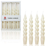 FCMSHAMD 7.5 Inch Spiral Taper Candles Set of 4 Burn Time 6 H Unscented Smokeless for Wedding Dinner Decoration Candle Sticks