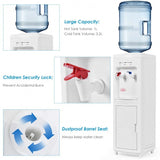 5 Gallons Hot and Cold Water Cooler Dispenser with Child Safety Lock