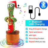 Bluetooth Dancing Cactus Repeat Talking Toy 60/120 Songs Electronic Plush Toys Singing Recording Doll Early Education for Kids