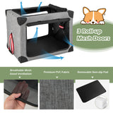 M/L 3-Door Dog Crate with Removable Pad and Metal Frame