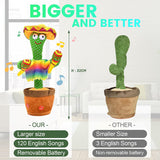 Bluetooth Dancing Cactus Repeat Talking Toy 60/120 Songs Electronic Plush Toys Singing Recording Doll Early Education for Kids