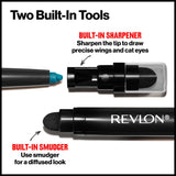 Revlon ColorStay Pencil Eyeliner with Built-in Sharpener Waterproof Smudgeproof Longwearing Eye Makeup with Ultra-Fine Tip 201 Black 2 Pack