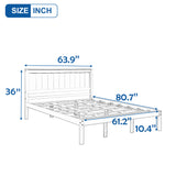 Platform Bed Frame with Headboard , Wood Slat Support , No Box Spring Needed ,Queen