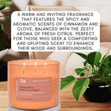 Cinnamon Clove Citrus 3-Wick Candle | Natural Soy Wax Candle for Home, 15.8 Oz Large Aromatherapy Candle for Relaxation, Scented Candle for Women and Men, Luxury Candle Gift for Him and Her