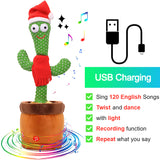 Bluetooth Dancing Cactus Repeat Talking Toy 60/120 Songs Electronic Plush Toys Singing Recording Doll Early Education for Kids