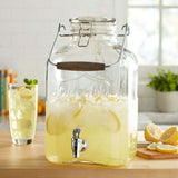 Better Homes & Gardens Clear 2 Gallon Glass Beverage Dispenser with Glass Clamp Lid