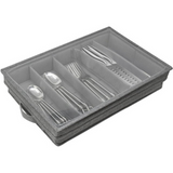 Flatware Storage Case with PVC Lid 5 Compartment Foldable Utensil Storage Box Silverware Storage Box Chest Cutlery Storage Holder with Handle for Home Kitchen Utensils