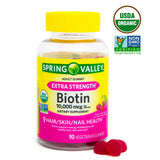 Spring Valley Biotin 10; 000 mcg Vegetarian Gummy Supplement;  90 Count