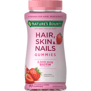 Nature's Bounty Hair Skin and Nail Vitamins With Biotin;  Gummies;  90 Count