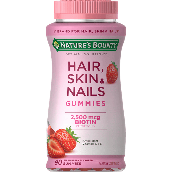 Nature's Bounty Hair Skin and Nail Vitamins With Biotin;  Gummies;  90 Count