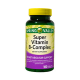 Spring Valley Super Vitamin B-Complex Tablets Dietary Supplement;  100 Count