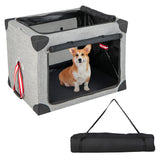 M/L 3-Door Dog Crate with Removable Pad and Metal Frame