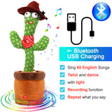 Bluetooth Dancing Cactus Repeat Talking Toy 60/120 Songs Electronic Plush Toys Singing Recording Doll Early Education for Kids