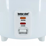 Better Chef 3 Cup - 6 Cups Cooked - Rice Cooker with Measuring Cup and