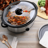 Better Chef 6-Quart Oval Stainless Steel Slow Cooker with Removable