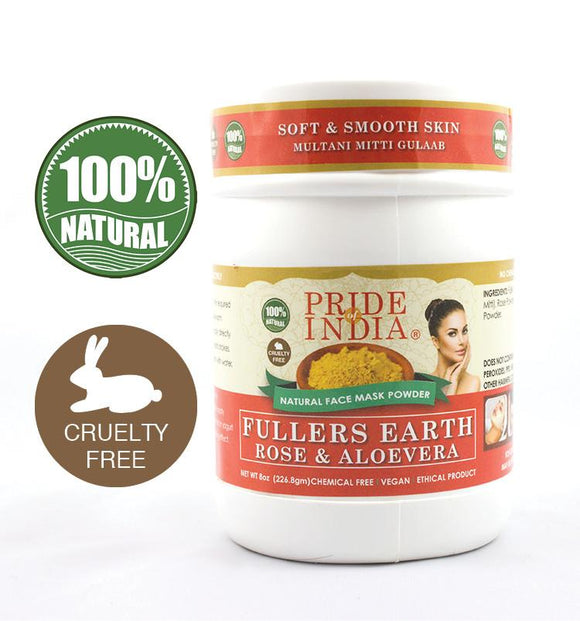 Fuller's Earth Deep Cleansing Clay Powder w/ Rose & Aloevera, Half