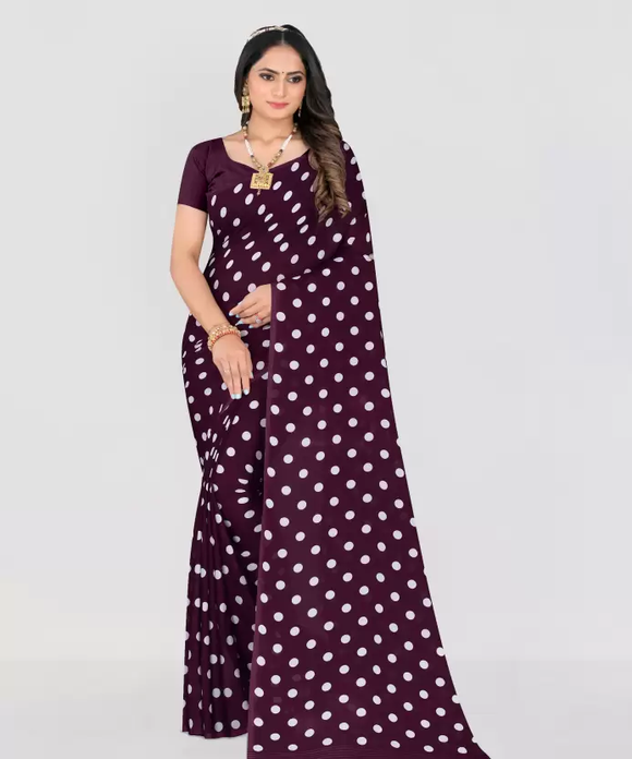 Printed Daily Wear Georgette Saree  (Purple)