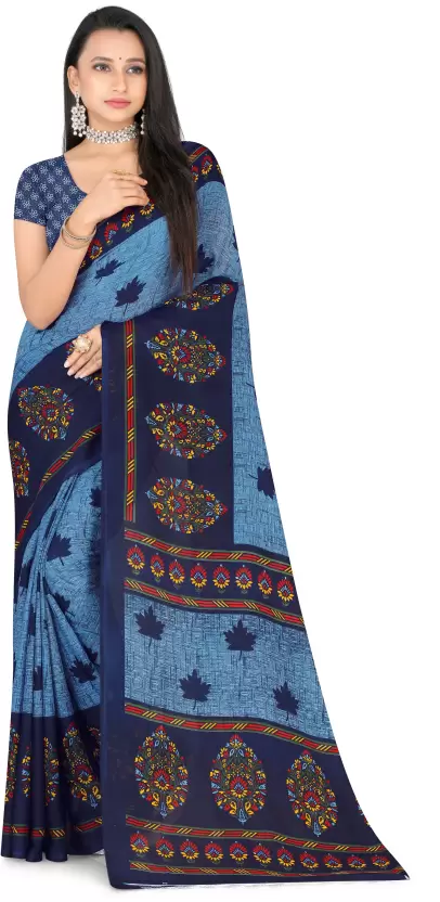 Printed Daily Wear Georgette Saree  (Multicolor)