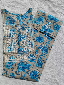 Women Printed Cotton Blend A-line Kurta