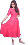 Women Embroidered Viscose Rayon A-line Kurta  (Pink)