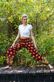 Burgundy ELEPHANT Women Boho Pants Hippie Pants Yoga Pants