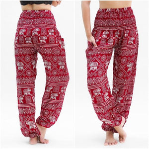 Burgundy ELEPHANT Pants Women Boho Pants Hippie Pants Yoga