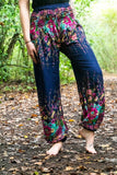 Blue FLORAL Women Harem Pants Boho Pants Hippie Pants