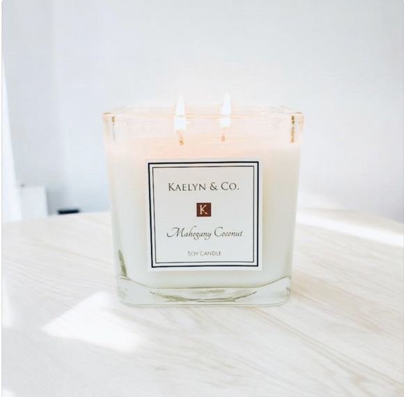 Mahogany Coconut Medium Cube Candle