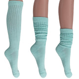 Cotton Women's Extra Long Heavy Slouch Socks, 6 Pairs Shoe Size 5-10