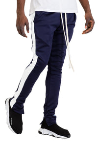 CLASSIC SLIM  FIT TRACK PANTS- NAVY/ WHITE