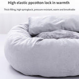 Dog Cat Bed Cute Round Pet Bed Soft Sofa Mat With Pillow Winter Warm