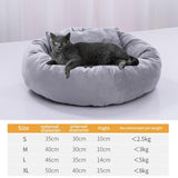 Dog Cat Bed Cute Round Pet Bed Soft Sofa Mat With Pillow Winter Warm