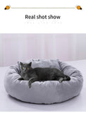 Dog Cat Bed Cute Round Pet Bed Soft Sofa Mat With Pillow Winter Warm