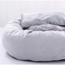 Dog Cat Bed Cute Round Pet Bed Soft Sofa Mat With Pillow Winter Warm