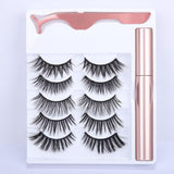 5 Pairs Magnetic Eyelashs Set Magnet Liquid Eyeliner & Magnetic Lashes