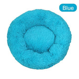 Soft Pet Dog Bed Round Winter warm Long Plush Dog House Cushion Cat