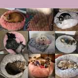 Soft Pet Dog Bed Round Winter warm Long Plush Dog House Cushion Cat