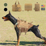 Strong Nylon Dog Harness Tactical Military Pet Vest Harnesses With Bag