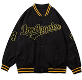 Baseball Jacket Men Letter Embroidery Single Breasted Oversize Fashion