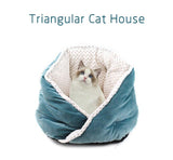 Cat Bed Soft Comfortable Pet Basket Warm Triangular Cat House Puppy