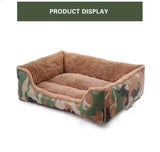 Pet Dog Bed Military Style Camouflage Kennel Washable House Warm Mat