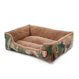 Pet Dog Bed Military Style Camouflage Kennel Washable House Warm Mat